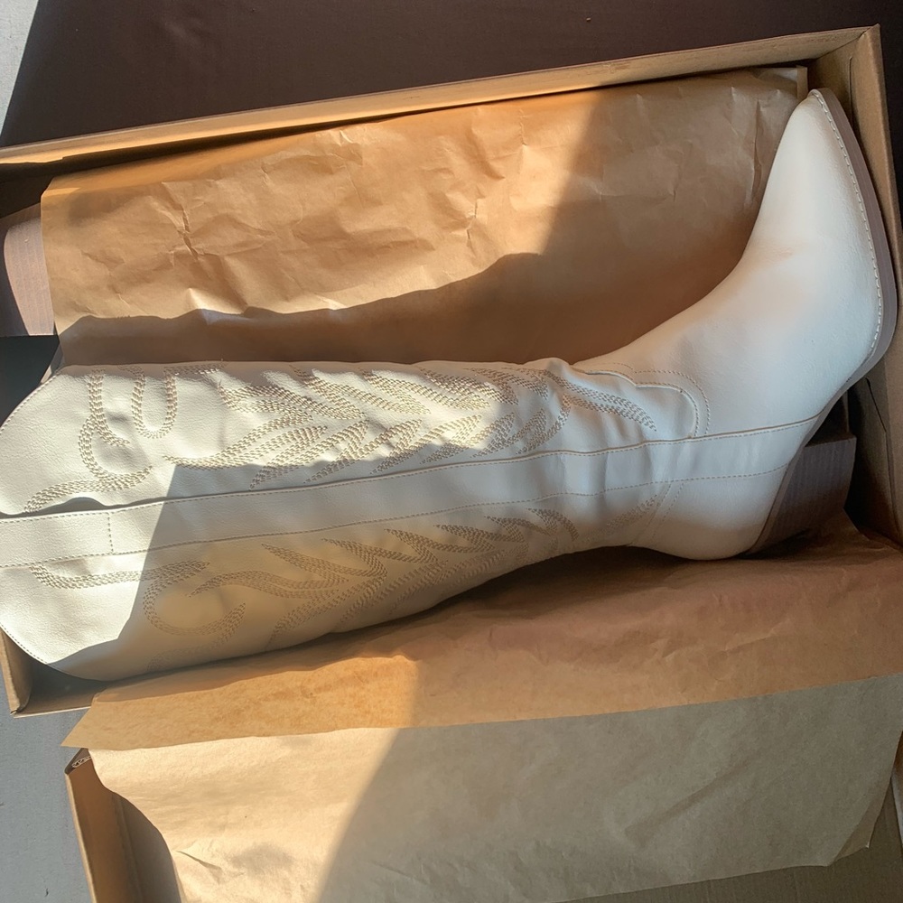 Knee High White Boots